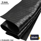 50X50 cm Izole Halı 2 mm 1 Kv Elektrik Yalıtkan Paspas - Iş Güvenliği Pano Önü Halısı - 000-Siyah - 50 x 50 cm