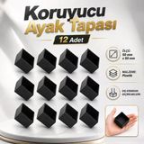 (50X50 Mm) Kare Profil Dış Takoz Masa Sandalye Sehpa Tapası Tıpa Papuç Parke Zemin Koruyucu 12 Adet Vitrin