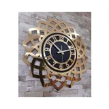50x50cm Ayçiçeği Modeli Aynalı Duvar Saati Altın Renkli Lazer Kesim Türk Rakamı