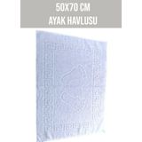 50X70 cm Ayak Havlusu Beyaz Tek Ebat Fon A6 B Eskiz Kalemi