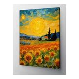 50X70 Cm Boyutunda Van Gogh Tarzı Ayçiçekleri Kanvas Tablo