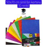 50X70 cm Simli Fon Kartonu 10 Renk