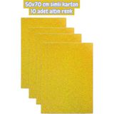 50X70 cm Simli Karton 10 Adet Altın Renk Tek Ebat 280 gr Tabaka Kağıtlar B5 - standart