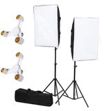 50x70cm Softbox 3 Duylu Ikili Sürekli Işık Seti Foto Video Ürün Çekim Makyaj 50x70 Softbox Çantalı