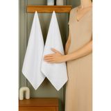 50X90 %100 Pamuk 2'li Otel Havlusu, El Havlusu, Yüz Havlusu, Baş Havlusu, Spor Havlusu, Spa Havlu - 50 x 90 cm - Beyaz
