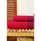 50X90-70X140 cm Amore Bath 2'li Banyo Havlu Takımı, Plaj Havlusu, Hamam Takımı, Çeyizlik Havlu, Spa - 70 x 140 cm - 50 x 90 cm - Bordo