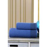 50X90-70X140 cm Amore Bath 2'li Banyo Havlu Takımı, Plaj Havlusu, Hamam Takımı, Çeyizlik Havlu, Spa - 70 x 140 cm - 50 x 90 cm - Indigo