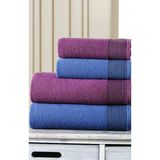 50X90 70X140 cm Amore Bath 4'lü Banyo Havlu Takımı, Plaj Havlusu, Hamam Takımı, Çeyizlik Havlu, Spa - 70 x 140 cm - 50 x 90 cm - Mürdüm - Lacivert