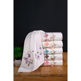 50X90 cm 6lı Çeyizlik El Havlusu Seti | Yüz Havlusu Seti - 50 x 90 cm - Beyaz