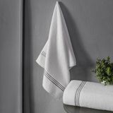 50X90 Piko Nakışlı Çeyizlik, Hediyelik İkili El Havlusu - 50 x 90 cm - Açık Gri