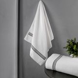 50X90 Piko Nakışlı Çeyizlik, Hediyelik İkili El Havlusu - 50 x 90 cm - Antrasit