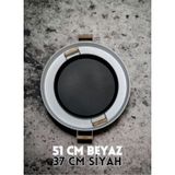51 cm Siyah 37 cm Beyaz 2 Li Metal Yuvarlak Tepsi Sunum Tepsisi Çay Kahve Tepsisi - Siyah - Beyaz