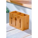 510 Bambu Çatal Kaşık Bıçak Standı Beyaz 23 Cm, Şık ve Kullanışlı Mutfak Aksesuarı - Seçenek 1