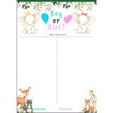 512 Art Design Bebek Cinsiyet Partisi Oylama Poster 33X48 Erkek & Kız 10 Pembe Kalp ve 10 Mavi Balon Sticker