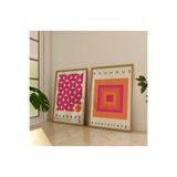 512 STORE 2'li Çerçevesiz Poster Modern Duvar Tablosu Dekoratif Premium 21x30 Pembe, B-0001