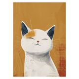 512 STORE Beyaz Kedi İlüstrasyon Duvar Poster, 65refdasda