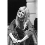 512 Store Brigitte Bardot Vintage Klasik Black Serisi Çerçevesiz Kuşe Kağıt Poster / 1960 Magazine 33 X 48 Gri