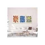 512 STORE Estetik 3'lü Çiçek Desen Duvar Dekor Modern Çerçevesiz Kuşe Kağıt Poster Ev Dekor Tasarım 30 X 42 Beyaz, u7632eg2g