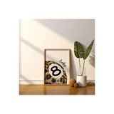 512 STORE Estetik Leopar Bilardo Topu Yıldız Luck Çerçevesiz Tablo Poster 33 X 48 Turkuaz, 412e3r43124