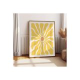 512 STORE Estetik Modern Duvar Dekor Flower Yellow Papatya Desen Çerçevesiz Kuşe Kağıt Poster 50x70 cm, h32tg5hgfe