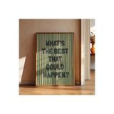 512 STORE Estetik Modern Duvar Dekor Green Happy Yazı Temalı Çerçevesiz Kuşe Kağıt Poster 30x42 cm Yeşil, 6234egrhgfe
