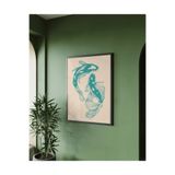 512 Store Japon Estetik Modern Two Fish Denge Balık Tasarım Çerçevesiz Kuşe Kağıt Poster Ev Dekor Seri01 33 X 48 Gri