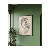 512 Store Japon Estetik Modern Two Fish Denge Balık Tasarım Çerçevesiz Kuşe Kağıt Poster Ev Dekor Seri01 50 X 70 Mavi