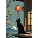 512 STORE Japon Uzakdoğu Kedi Tasarım Retro Poster, ytrqfwads