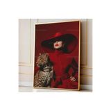 512 Store Modern Estetik Leopar Kırmızı Çizmeli Kadın Serisi Çerçevesiz Kuşe Kağıt Poster Ev Dekor Dizayn 50 X 70 Kırmızı