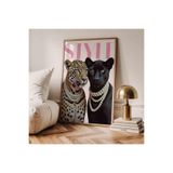 512 STORE Modern Leopar Tekli Seri Çerçevesiz Kuşe Kağıt Poster Ev Dekor Dizayn Tasarım Poster Serisi 30 X 42 Bordo, 352tg42523t
