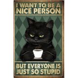 512 STORE Retro Cat Duvar Poster 30X42, 2929929jkl