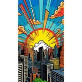 512 STORE Retro City Tasarım Duvar Poster, 452423r42342