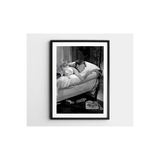 512 Store Vintage Artist Audrey Hepburn Black/White Çerçevesiz Kuşe Kağıt Poster Ev Dekor Tasarım 33 X 48 Mavi