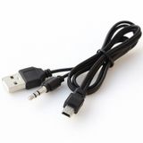 5127 Mini Usb Şarj Ve 3.5mm Aux Ses Birleştirici Kablo Mp3 Mp4 Radyo Hoparlör 45cm