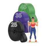 5/15/25/35/45 KG Barfiks Lastiği Gym Resistance Band Antrenman Kas Geliştirme Bandı (Siyah+Mor+Yeşil (25+35+45kg))
