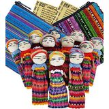 5ô2 12 Süper Sevimli Endişeli Bebek + 2 Ücretsiz Guatemala Kumaş Çanta - Guatemala'dan El Yapımı - Endişeli Bebekler Guatemala - Guatemala - Maya - Anksiyete (2 Torbada 12 Endişeli Bebek)
