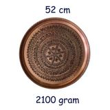 52 Cm El İşlemeli Otantik Desenli Kalın Urfa Bakır Tepsi - Bakır-Tps449