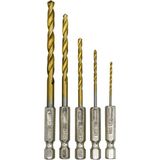 5214 1/4'' Bits Saplı Tin Kaplı Hss Matkap Ucu Seti 5 Parça - Altın