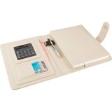 5247 Ajanda Tarihsiz Çizgili 17 x 24 cm Ajanda/defter Hesap Makineli Suni Deri Organizer, Bej