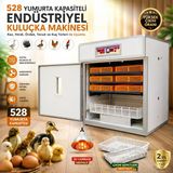 528 Yumurta Kapasiteli Endüstriyel Kuluçka Makinesi - 3 Çeşit Viyollu, Çıkım Sepetli + Isı Lambası Hediyeli ( Lisinya)