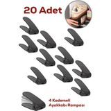 5301 20LI Ayakkabı Rampası Ayakkabı Düzenleyici Dolap Içi Organizer- Siyah - 20 adet