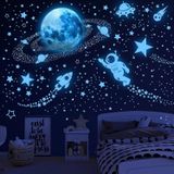 531 Adet Çıkartmalar Karanlık Gezegenler Karanlık Yıldızlar Tavan Astronot Galaksi Floresan Parlak Duvar Çıkartmaları Bebek Çocuk Kız Erkek Yatak Odası için Dekorasyon