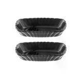 53392 Mezze Cam 2Li Cerezlik Meze Tabagi Kahvaltilik Siyah 18Cm