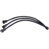 5353 3'lü Fan Çoklayıcı 3 Port Y Pwm 4 Pin Splitter Çoklayıcı Switch Örgülü Kablosu (5353-3'LÜ) - 0 - Siyah