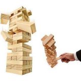54 Parça Ahşap Denge ve Zeka Oyunu, Beyaz Renk, Eğlenceli ve Stratejik Aktivite - Seçenek 1 - Ahşap Bej - Siyah
