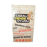 54 Parça Cezalı Jenga Denge Oyunu Ahşap Kaliteli Büyük Boy