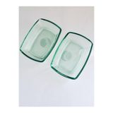 54663 Tokio 2'li Kase, Kahvaltılık, Çerezlik Tabak/Yeşil-12 cm