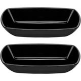 54942 Tokio Cam Siyah 2li Çerezlik Meze Servis Tabağı Kahvaltılık 18CM - 100 ml