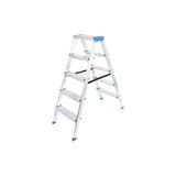 5+5 Çift Basamaklı Alüminyum Metal Merdiven Yükseklik = 115Cm Baş Genişlik = 8Cm Go53/1395