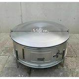 55 cm EKMEK-YUFKA-BAZLAMA-GÖZLEME-KATMER TANDIRI ÇİFT SACLI ÜST SAC SEYYAR ÇIKARTILABİLİR 1.50 mm Kalınlık
